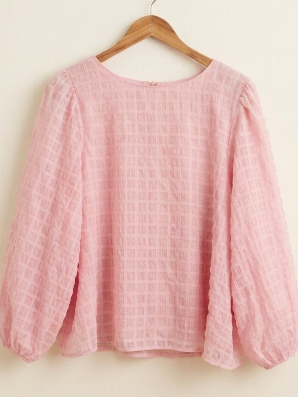 A.Calin by Flying Tomato Pink Textured Long Sleeve Blouse Size Large